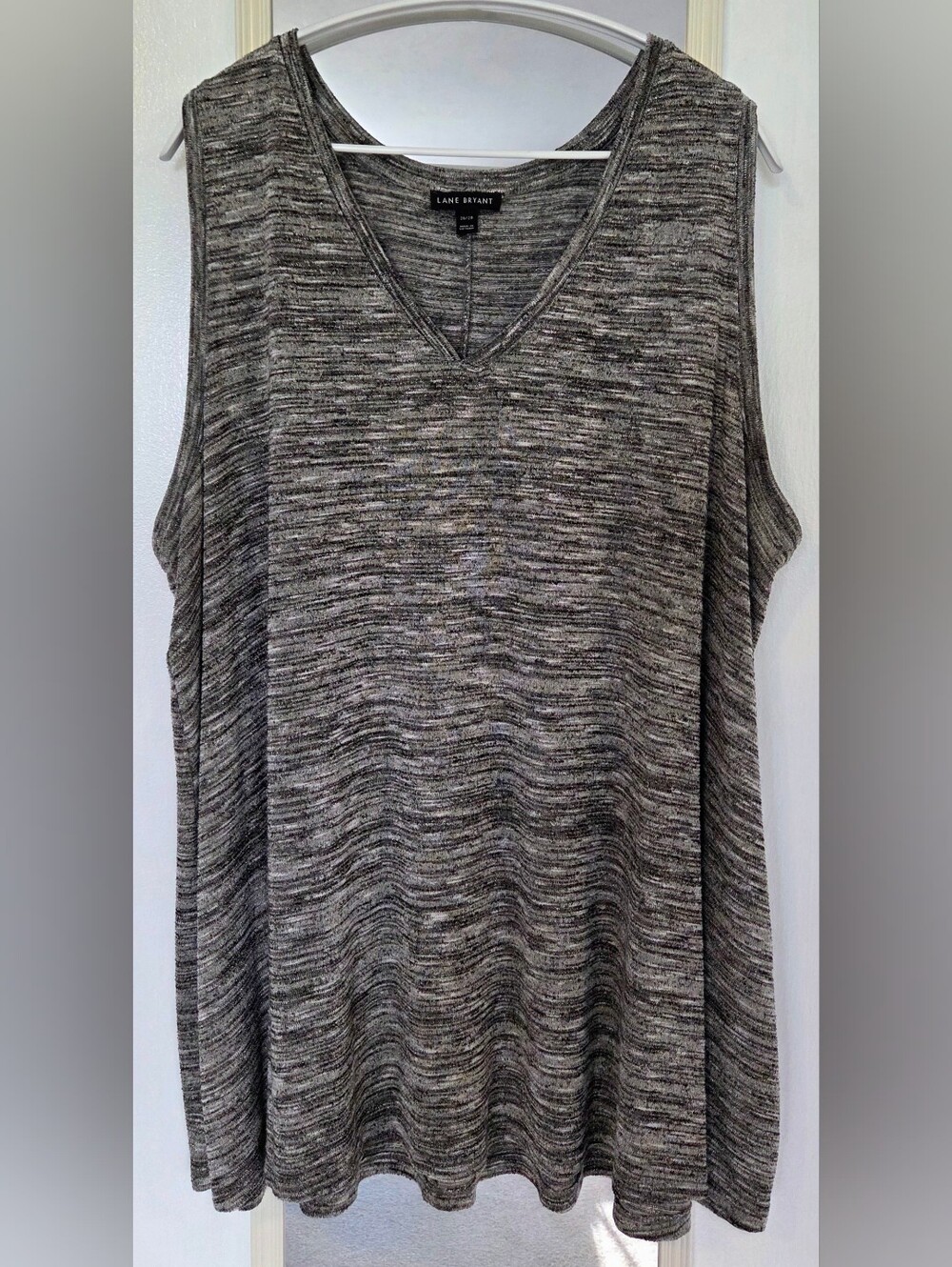 Lane Bryant Gray And Gold Marled V-Neck Tank Plus Size Women's 26/28
